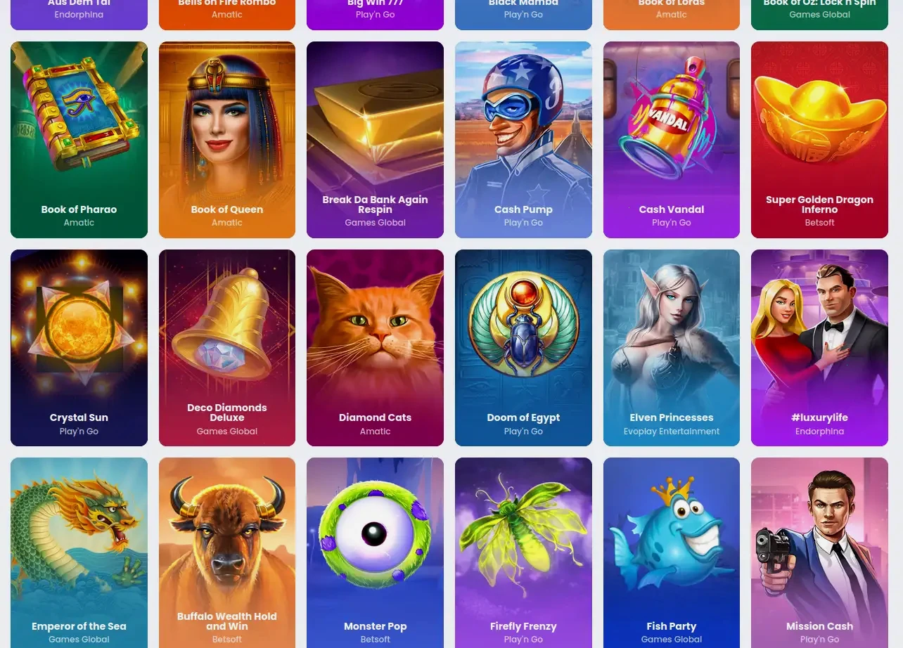 Interfaccia mobile di Winspirit casinò con slot e bonus visibili